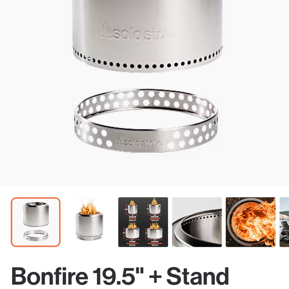 Solo Stove Bonfire with Stand - Stainless Steel